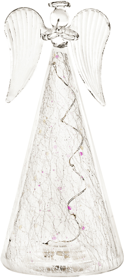 Decorium Svietiaci anjel sklenený, 18 cm