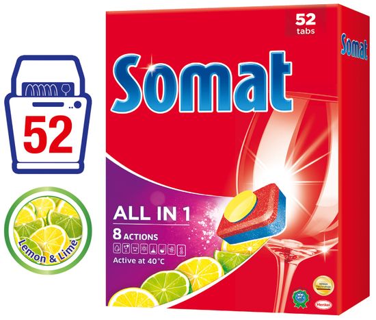 Somat XL All in One Lemon tablety 52 ks