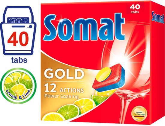 Somat Gold Lemon & Lime tablety do umývačky 40 ks