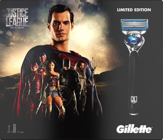 Gillette Fusion ProShield Holiaci strojček + 2 hlavice + Gél na holenie - Justice League