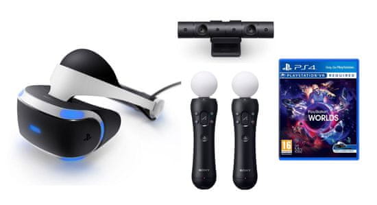 SONY PlayStation VR + Camera V2 + 2x PS Move + VR Worlds