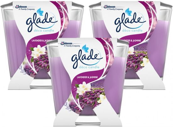 Glade Pack 3x Sviečka Decor Levanduľa 70 g