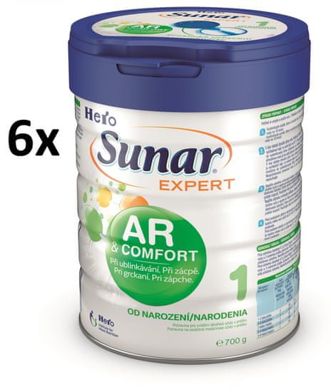 Sunar kojenecké mléko Expert AR/AC - 6 x 700g