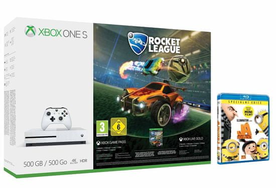 Microsoft Xbox One S 500GB +Rocket League + Ja, Zloduch 3