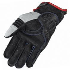Held enduro rukavice Sambia na motorku sivá/čierna, textil/klokanej kože (pár)