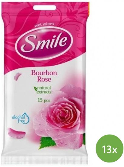 SMILE Daily Vlhčené obrúsky Bourbone rose 13x 15 ks