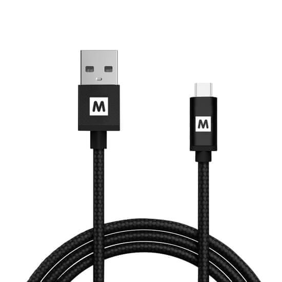 MAX MUC2200B kábel micro USB 2.0 opletený 2m, čierna