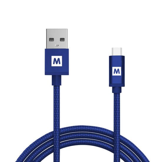 MAX MUC2100BL kábel micro USB 2.0 opletený 1m, modrá