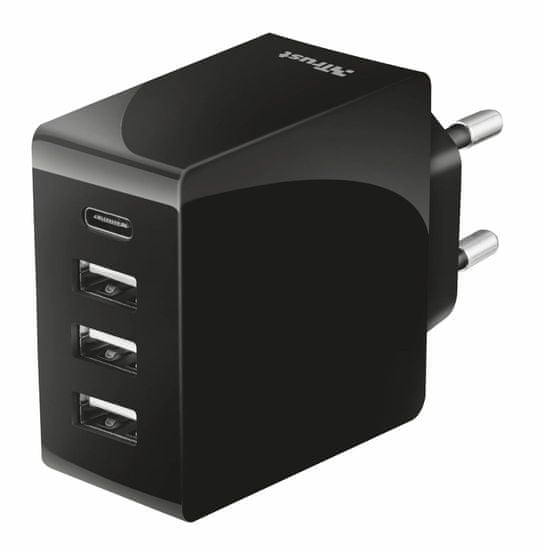 TRUST 24W Fast Wall Charger with 4 USB-C & USB-A ports