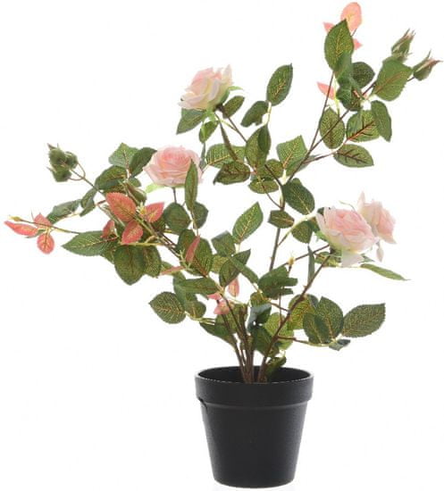 Kaemingk Ružový ker v kvetináči, ružový, 50 cm