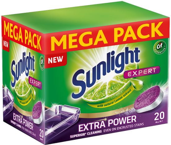 Sunlight All in 1 Extra Power Mega Pack Tablety do umývačky 120 ks