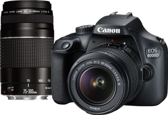 Canon EOS 4000D + EF-S 18-55 DC III + EF 75-300 DC III (3011C010)