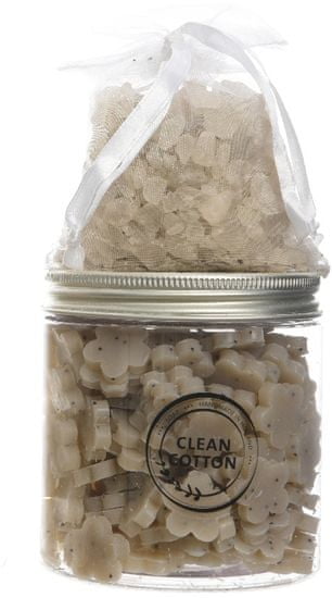 Kaemingk Darčekový set - mydlo v dóze, vonné kryštáliky vo vrecúšku Clean Cotton