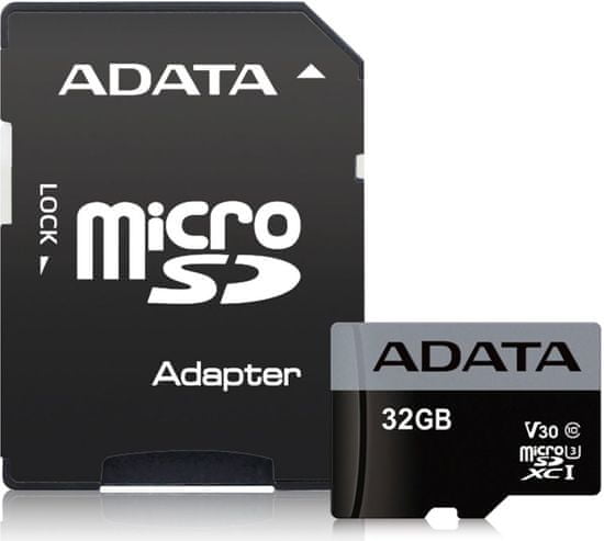 A-Data MicroSDHC 32GB UHS-I 95/30MB/s + ad (AUSDH32GUI3V30S-RA1)