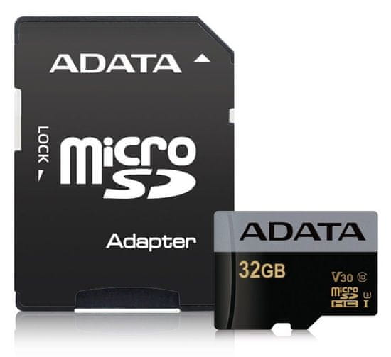A-Data Premier Pro microSDHC UHS-I U3 32GB + ad (AUSDH32GUI3V30G-RA1)