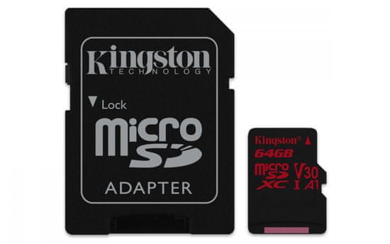 Kingston 64GB Canvas React microSDXC UHS-I V30 + ad (SDCR/64GB)