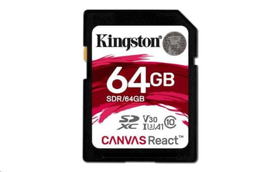 Kingston 64GB Canvas React SDXC UHS-I V30 (SDR/64GB)