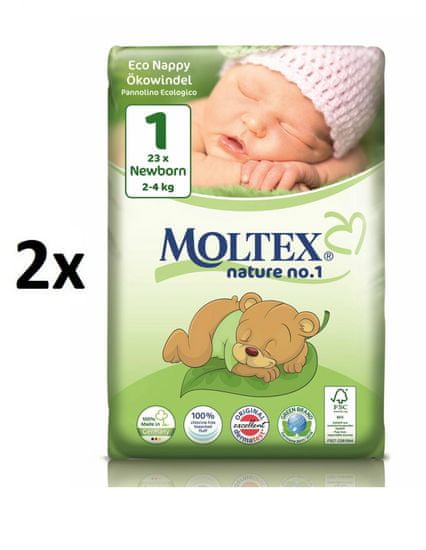 MOLTEX Newborn 1 (2-4 kg) 2x23 ks