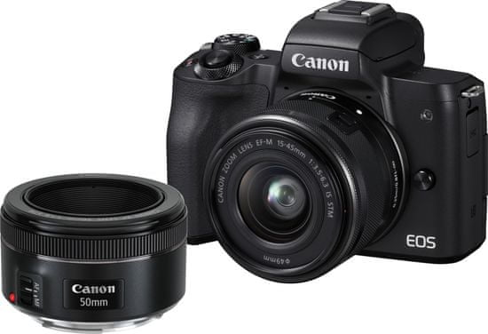 Canon EOS M50 + 15-45 + 50 F1,8 + adaptér EF-EOS M (2680C061)