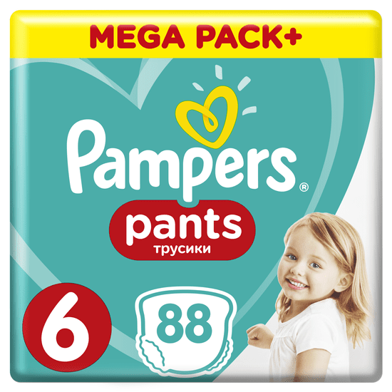 Pampers Pants 6 (15+ kg) Extra Large - Mega Box 88 ks