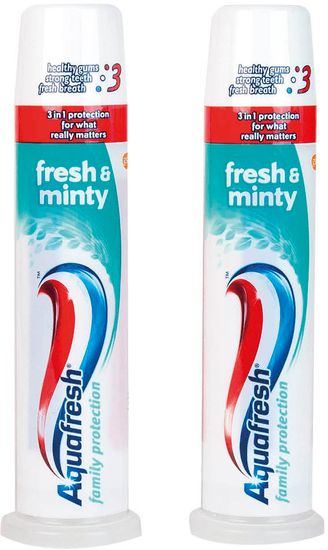 Aquafresh Fresh&Minty 3in1 zubná pasta 2 x 100 ml