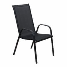 KONDELA Záhradná stolička Aldera - tmavosivá / čierna