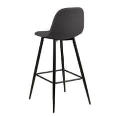 Design Scandinavia Barová stolička Wanda (Súprava 2 ks), čierna/sivá