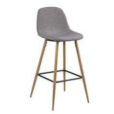 Design Scandinavia Barová stolička Wanda (Súprava 2 ks), dub/svetlosivá