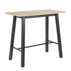 Design Scandinavia Barový stôl Rachel, 117 cm, čierna/dub