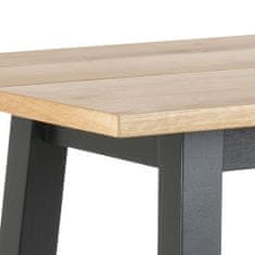 Design Scandinavia Barový stôl Rachel, 117 cm, čierna/dub