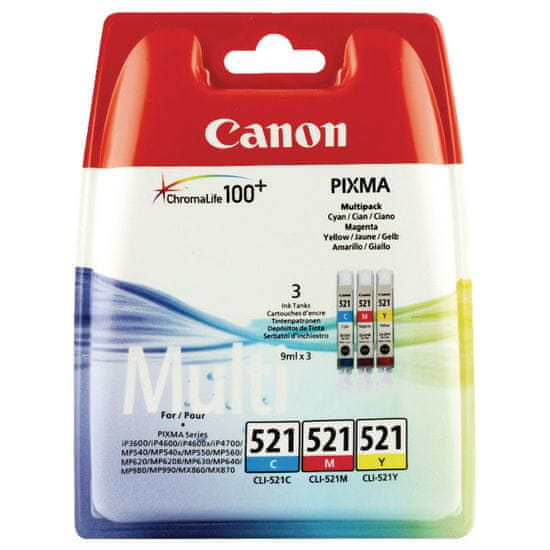 Canon CLI-521 C/M/Y Pack (2934B010), farebná