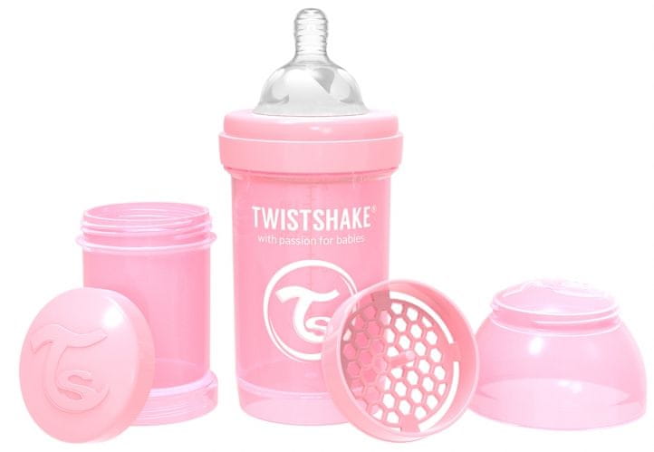 Twistshake Dojčenská fľaša Anti-Colic 180ml, Pastelová ružová
