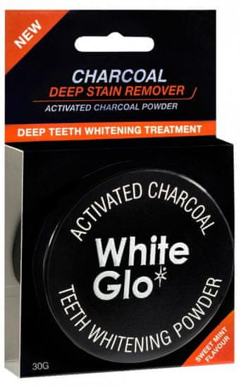 Charcoal Čierny púder White Glo 30 g