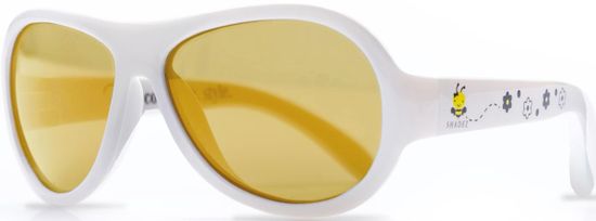 Shadez Detské slnečné okuliare Designers s včeličkou - biele