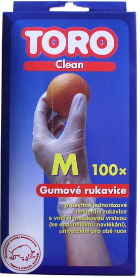 TORO Gumové rukavice M 100 ks