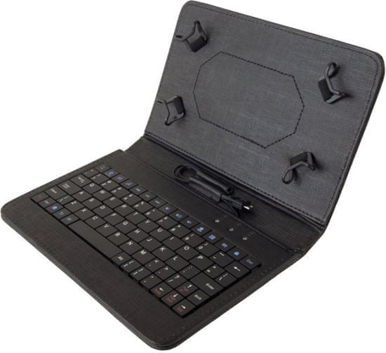 iGET Kožené púzdro s klávesnicou pre 7 a 8" tablet, čierna farba S7B