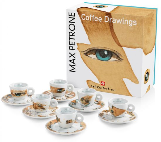 illy Sada šálok na espresso Max Petrone COFFEE DRAWINGS, 6 kusov