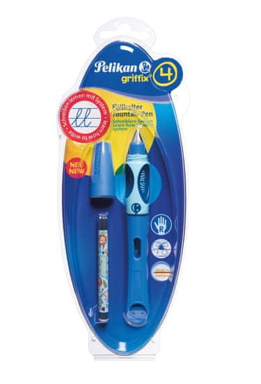 Pelikan Bombičkové pero pre pravákov Griffix 4 modré