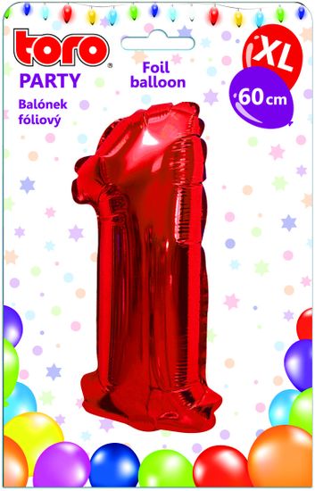 TORO Balónik XL Číslica 1 červená 60 cm