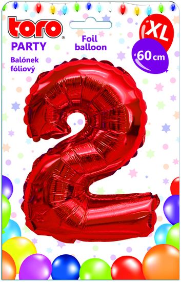 TORO Balónik XL Číslica 2 červená 60 cm