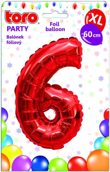 TORO Balónik XL Číslica 6 červená 60 cm