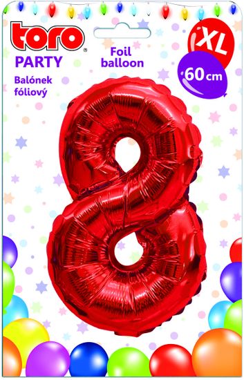 TORO Balónik XL Číslica 8 červená 60 cm