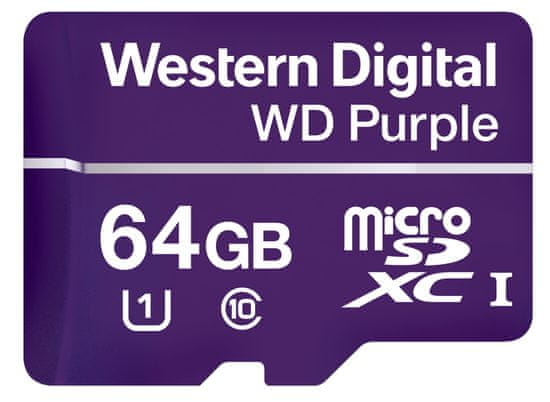 Western Digital Micro SDXC Purple 64GB 100 MB/s UHS-I U3 (WDD064G1P0A)