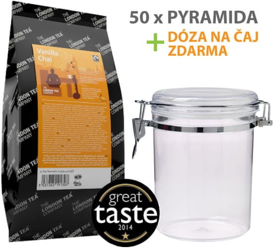 London Tea Company Fairtrade čierny čaj pyramídový vanilka s orientálnym korením Vanilla Chai 50ks