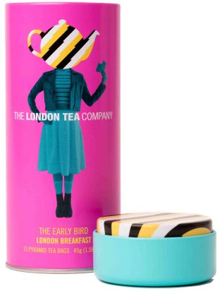 London Tea Company Fairtrade čierny čaj pyramídový London Breakfast v plechovej dóze 15ks