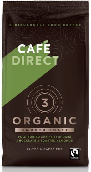 Cafédirect BIO Organic Smooth mletá káva s tónmi pražených mandlí 227g 85% Arabica, 15% Robusta