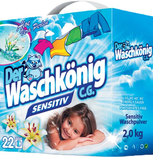 Waschkönig Sensitive prací prášek 2 kg (22 praní)