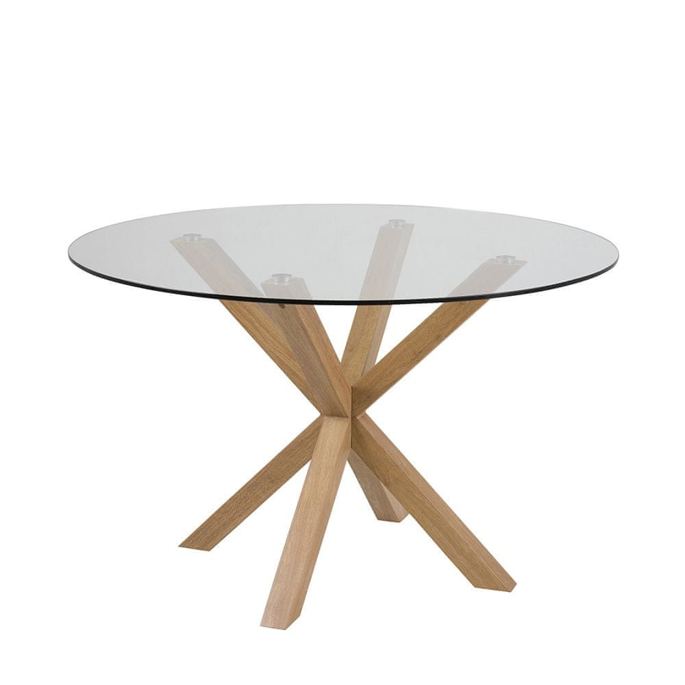 Design Scandinavia Jedálenský stôl Skyline, 119 cm, dub/číra