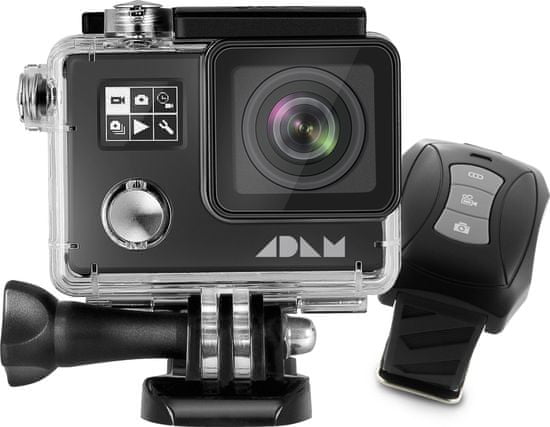 MAX ADAM A1 4K Black akčná kamera s dvoma displejmi + diaľkové ovládanie