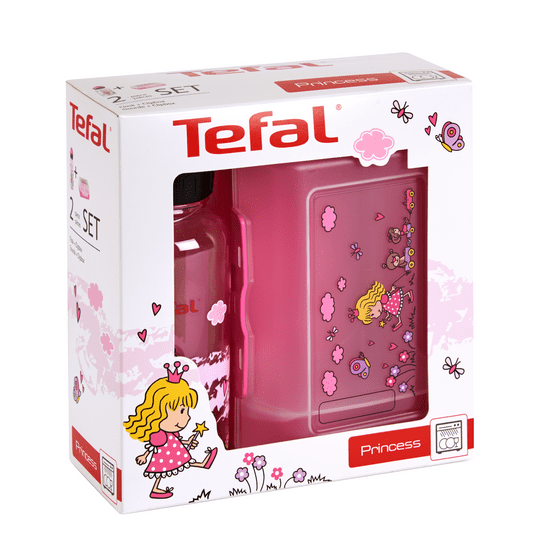 Tefal KIDS sada dóza plast + fľaša tritan 0,4 L ružová-princezná K3169114